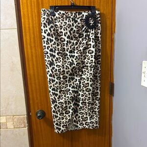 Leopard Print Midi Skirt